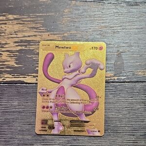 Pokemon Mewtwo EX Gold Trading Card
